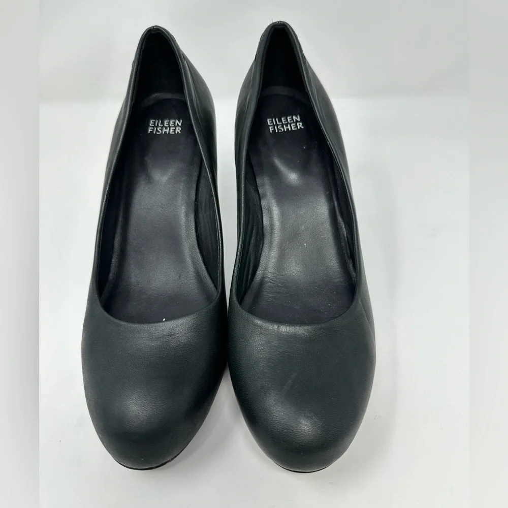 Eileen Fisher Black‎ Leather 3.5